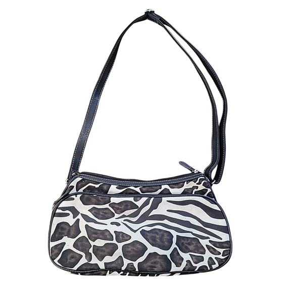 Vintage Y2K Giraffe Print Shoulder Bag Purse Zipper Closure - Picture 2 of 10